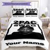 2pac Personalized Name Bed CoverBed Perfect for Living Rooms Soft Bedding Bedroom Decor Christmas, WeddingPerfect