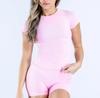 Seamless High-Stretch Yoga T-Shirt - Breathable, Body-Shaping, Short Sleeve for Running, Fitness, Sports