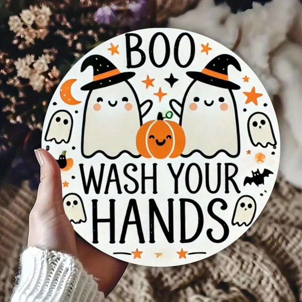 Iron Sign Halloween Ghosts Witch Hats Jack O Lantern Decor Home Bar Cafe
