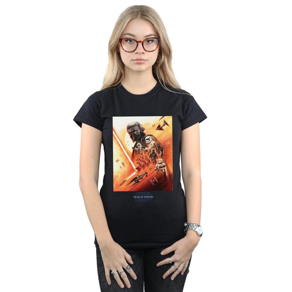 Star Wars: The Rise of Skywalker Womens/Ladies First Order Poster Cotton T-Shirt