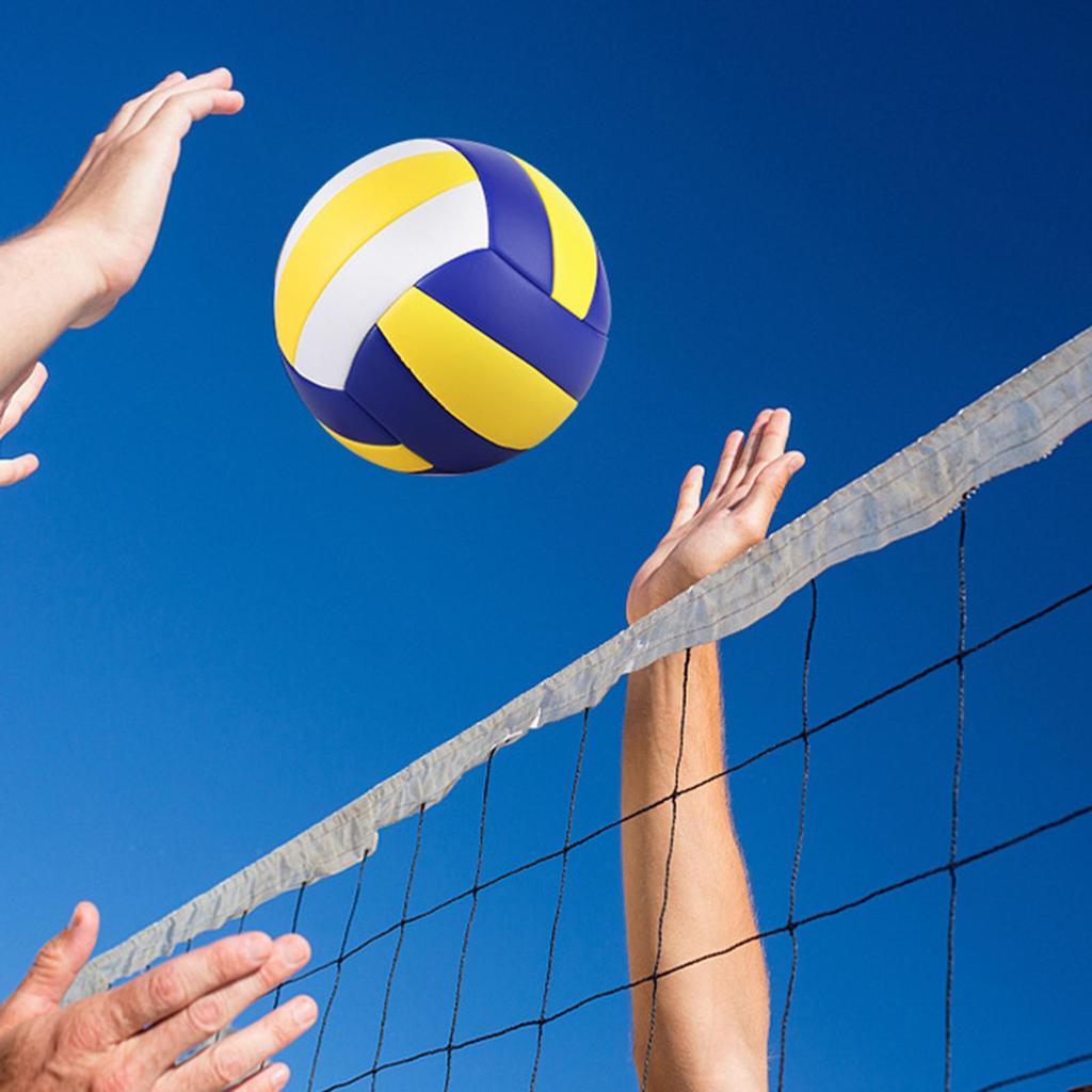 Profesjonell innendørs volleyball PU skinn utendørs ball m/ ballpumpe Beach Gym Trening leke barn Nybegynner Tenåring