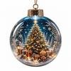 2D Flat Pattern Christmas Ball Ornament Shatterproof Hanging Light Up Ornament Pendant  Window