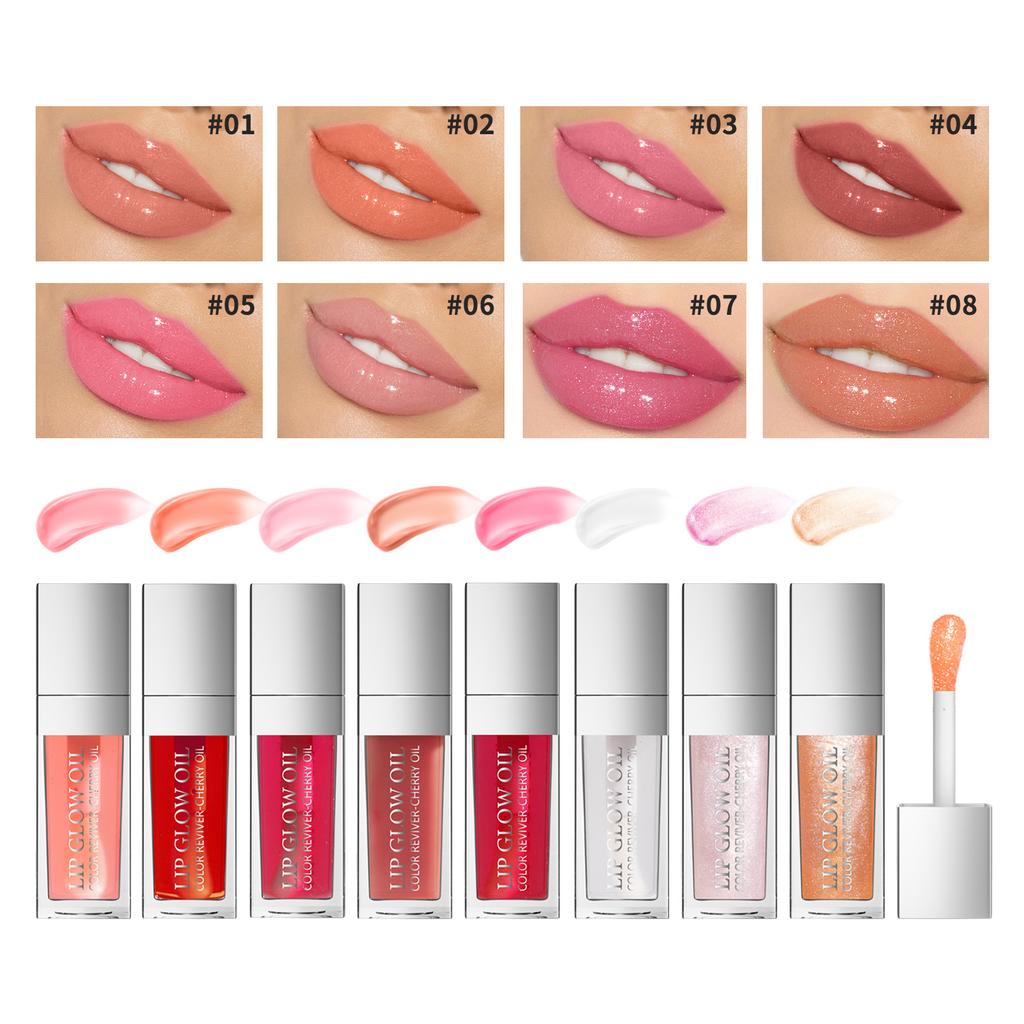 Hydrating Lip Oil, Moisturizing Lip Oil Gloss Transparent Lip Oil Tinted Non-Sticky Nourishing Long Lasting Repairing Lip Lines Lip Care