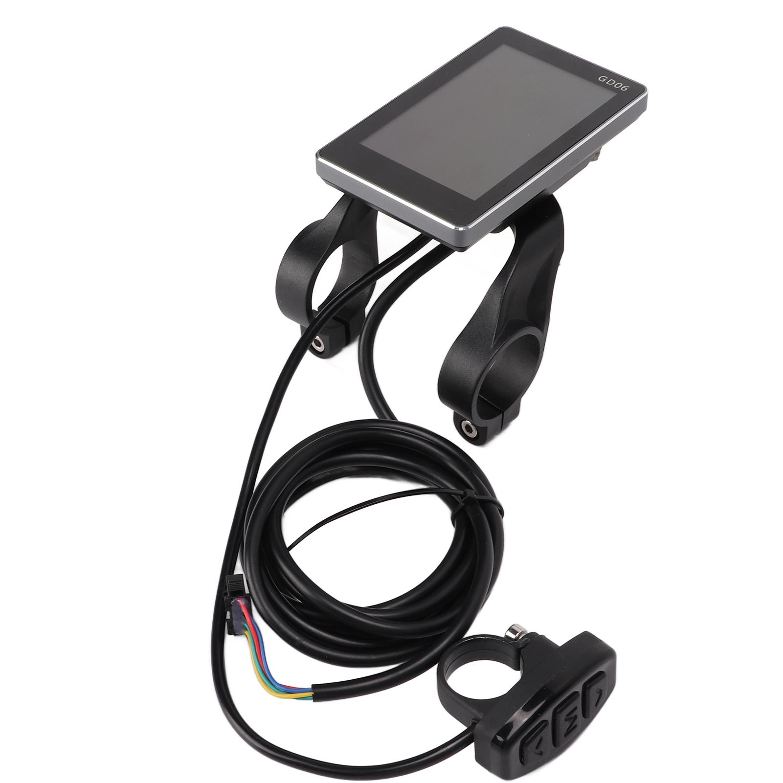

Electric Bicycle LCD Display GD06 Bike Computer Speedometer with 36V 48V Joint for Modification Repair