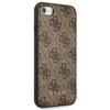 Étui pour iPhone SE 2022 Guess Rigide 4G Logo Métallique Doré Marron