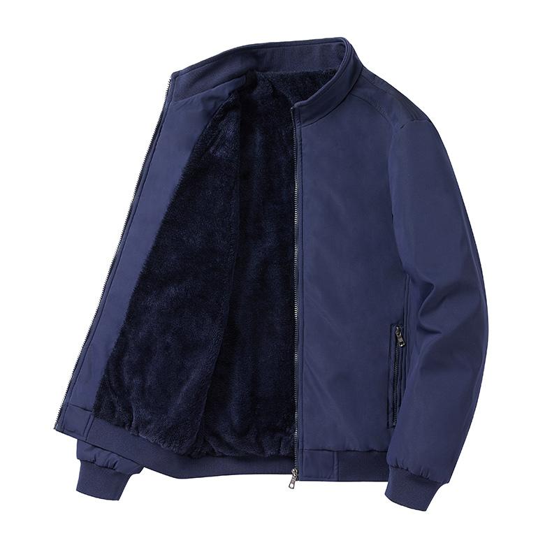 Men's Jacket Winter Plus Velvet Thick Jacket Middle Aged and Elderly New Autumn Men's Korean Version Slim Fit Baseball Jacket