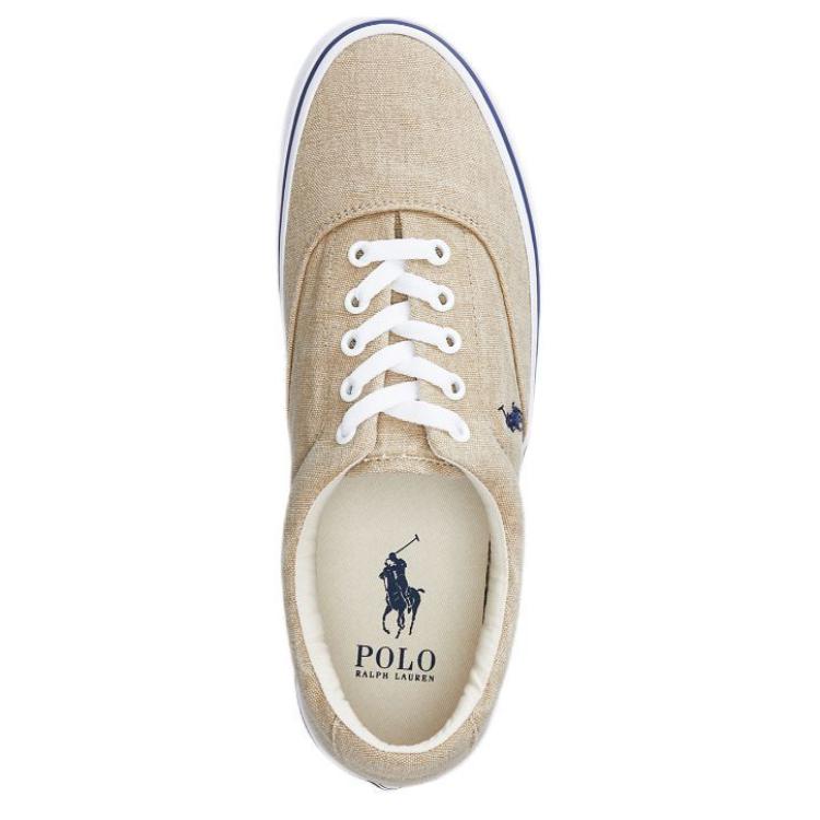 Polo Ralph Lauren Keaton Lace-Up Round Toe Low-Top Canvas Shoes Men Sneakers Brown MAPOFTW0CT20529250
