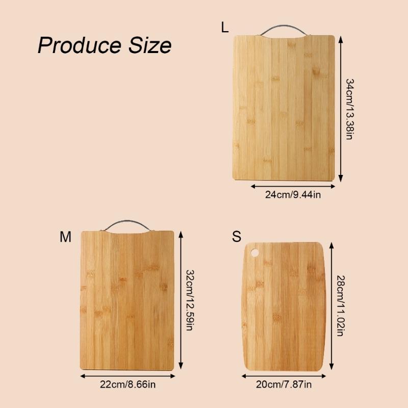 3Pcs Thick Wood Chopping Board Kitchen Household Serving Board Double Sided Rectangular Cutting Board Cheese Steak Tray