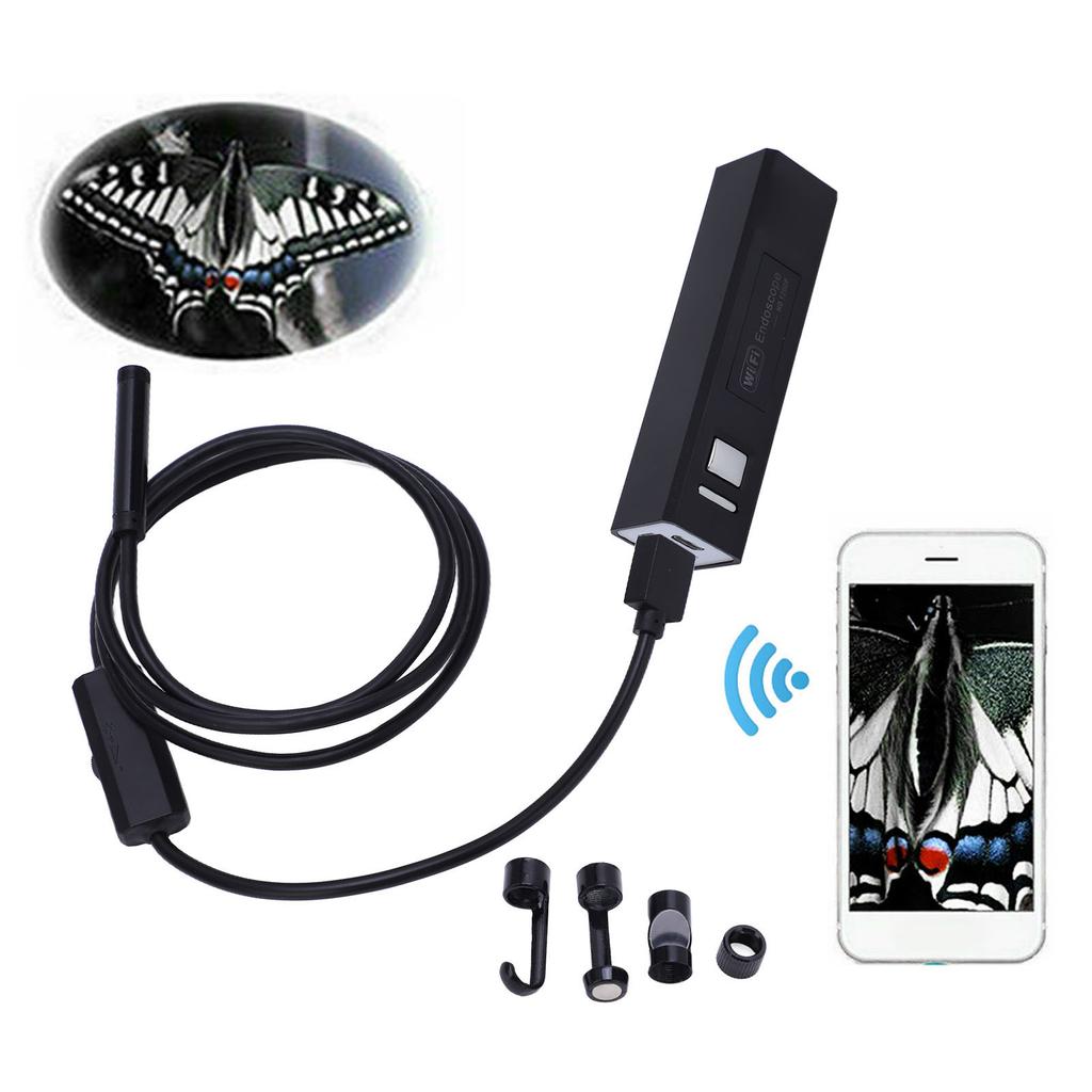 Wireless Endoscope Phone WiFi Borescope Inspection Camera HD IP68 8mm with Light