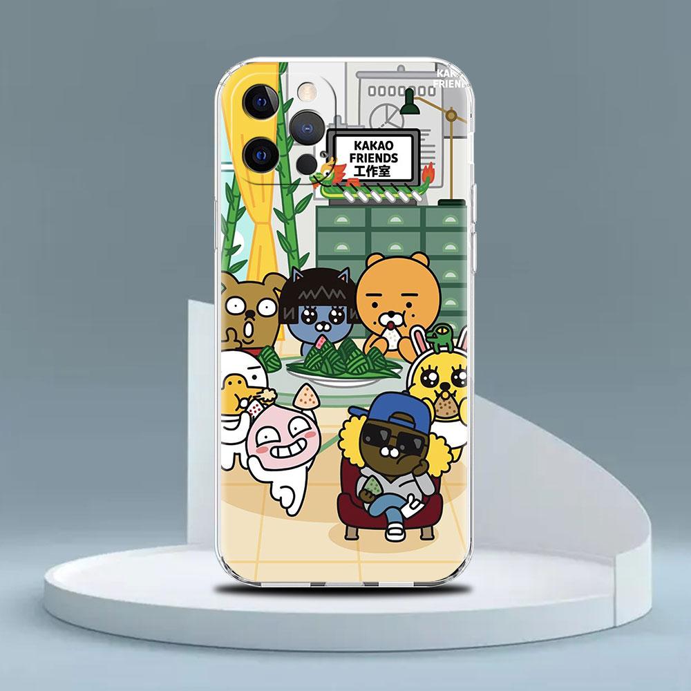 

Прозрачный чехол Kakao Friends для Apple iPhone 13 11 14 12 Pro 7 8 Plus XR X XS Max 6 6S 13Pro, силиконовый чехол для телефона iPhone 6 6S
