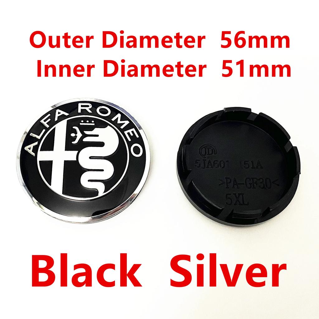 For Alfa Romeo 2026 Hot Sticker 4 Pcs 50mm 56mm 60mm Alfa Romeo Car Rim Hubcap Cover Wheel Center Hub Caps Logo Badge Emblem Acc