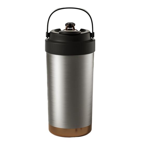 Stainless Steel Coffee Mug Double Wall Insulated Mug 500ml Large Capacity Ceramic Vacuum Flasks Reusable Home Drinkware with Straw