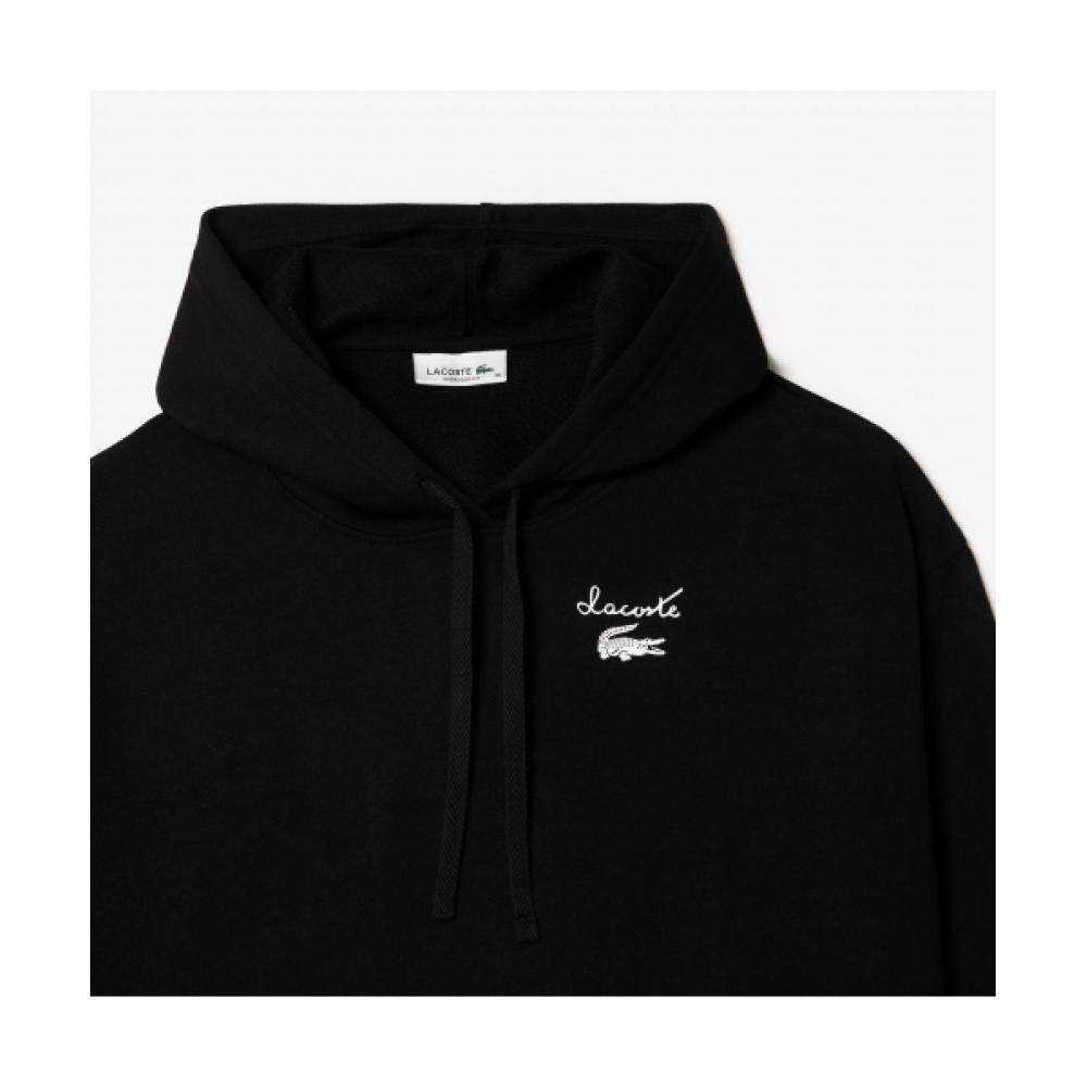 Lacoste Women S Graphic Point Hooded SweatShirt [black]