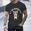 Unisexs Fun Sarcastic Cat And Brain Graphic Tshirts Hey You Dropped This Humorous Quotes Short Sleeve Male Tshirts