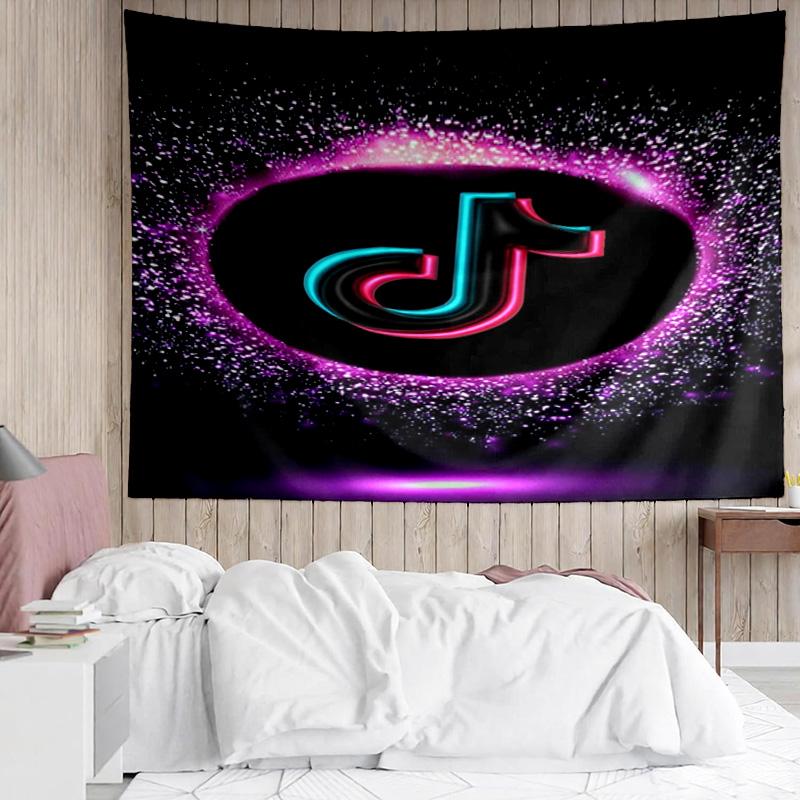 Tiktok Logo Design Tapestry Accessories Playroom Tapestry, for Bedroom,Livingroom, Dormitory Room Wall Decor Fan Birthday Gifts