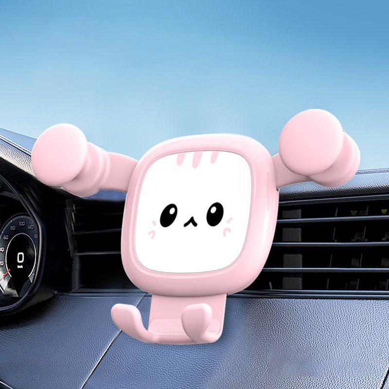 Stable Anti-shake Car Air Outlet Mobile Phone Holder Cartoon Creative Cell Phone Stand Support Compatible For Iphone Samsung Huawei Xiaomi