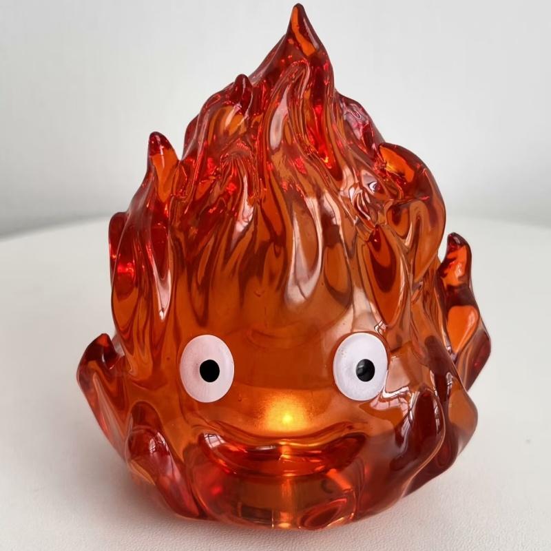 Objects Lamp Cartoon Cartoon Calcifer Anime 12cm Candle Desktop Action Figures Model Statue Pvc Model Collection Ornament Toys