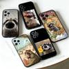 Cute Funny Raccoon Animal Black Soft Case For iPhone 17 13 14 15 11 16 12 Pro Max Pro Max Plus E Air Mini Phone Cover Shell