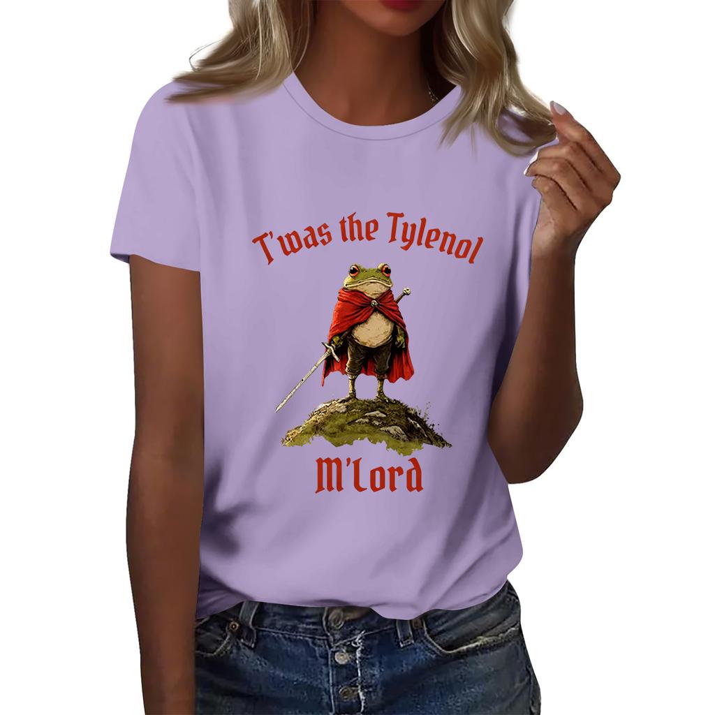 Women's Printed Round Neck Short Sleeve Top