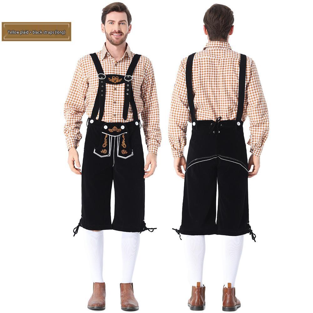 Oktoberfest Karobluse & Bestickte Latzhose Halloween Cosplay Outfit