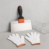 Putty Knife with Smoothing Tool and Work Gloves Reinforced Stainless Steel NonSlip Grip