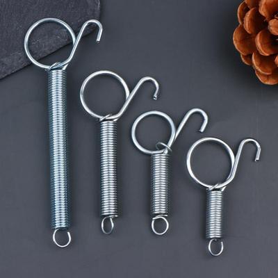 5Pcs Cage Door Spring Hooks 6/7/8.5/11.5Cm Metal Snap Hook Tension Spring For Poultry Cage Door Chicken Hamster Cage