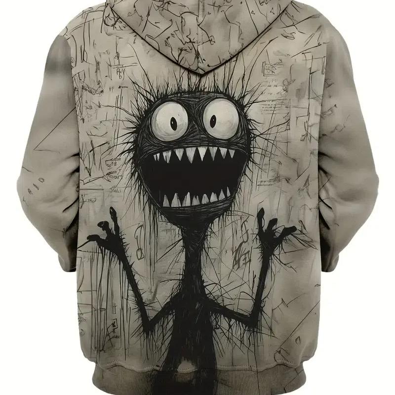Hanorac pentru bărbați Toamnă Casual Mânecă Lungă Hanorac Model Animal Amuzant Imprimeu 3d Topuri Pulover Modă Stradă Îmbrăcăminte Supradimensionată