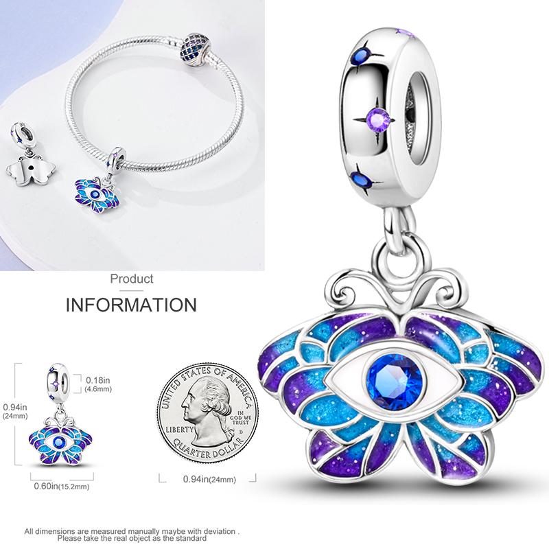 Copper Dragonfly Butterfly Pendant Charms Bead Fit Original Bracelet Bangle Women Jewelry Girl Making Beads