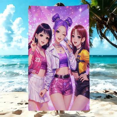 1pc K-pop Anime Idol Girl Group Beach Towel Microfiber Soft Quick Dry Gym Sports Towel Bath Towel for Bathroom Swimming Outdoor