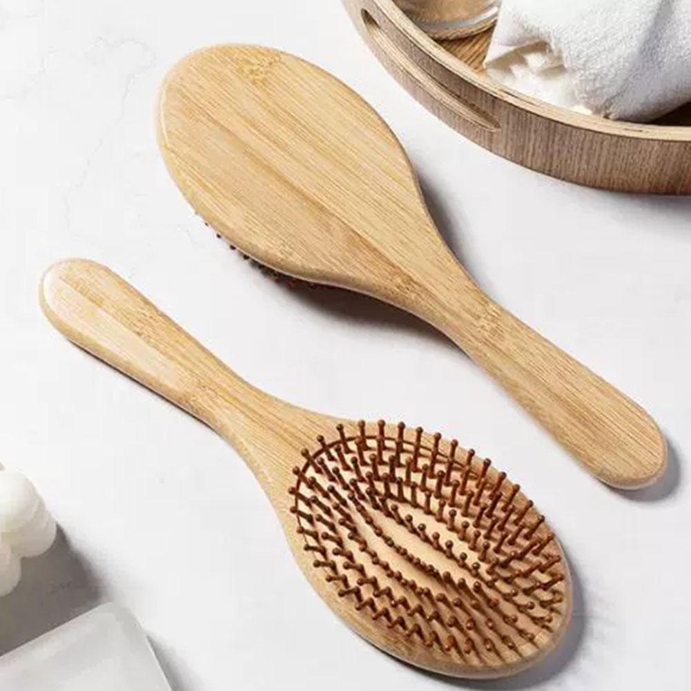 1Pc Bamboo Hair Brush Set with Elegant Gift Box Wide-Tooth Detangler&Scalp Massager for Women And Men