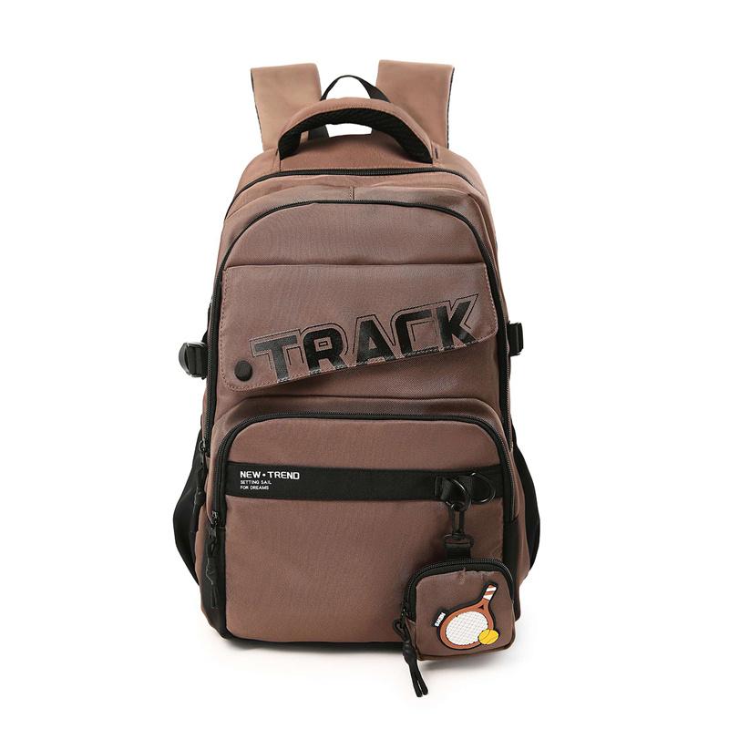 

Student Schoolbag Letter Print Men s Backpack коричневий