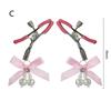 Pink Adjustable Metal Nipple Clamps with Soft Non-Slip Pads Bow Pearl Rhinestone Decor for Couples Intimate Bedroom Play