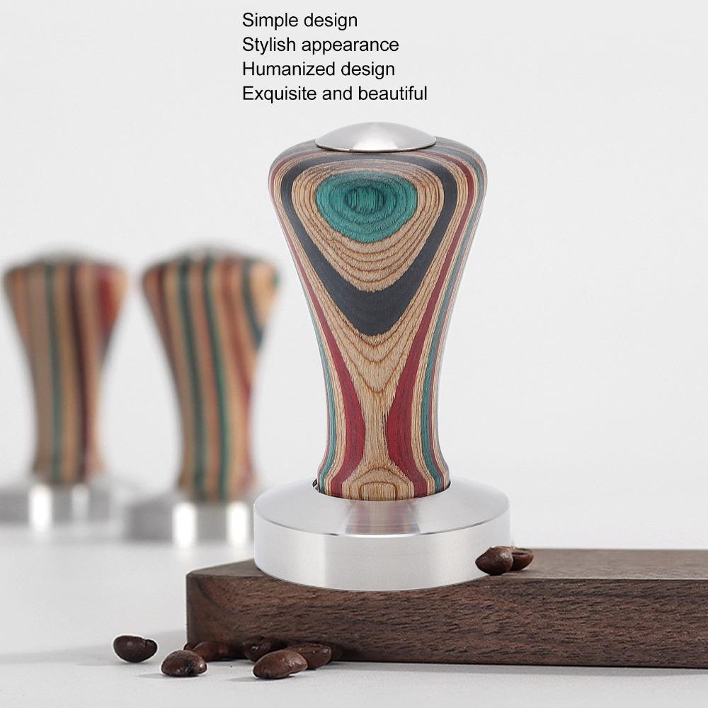 Wood Handle Espresso Tamper Flat Base Coffee Press Tool Professional Coffee Tamper Coffee Brewing