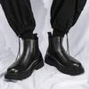 Korean Style Men's Casual Chelsea Boots Tide Genuine Leather Shoes Warm Autumn Winter Boot Cowboy Platform Ankle Botas Zapatos