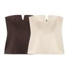 2025 European & American Women's Fashion: Versatile Solid Color Sleeveless Strapless Top