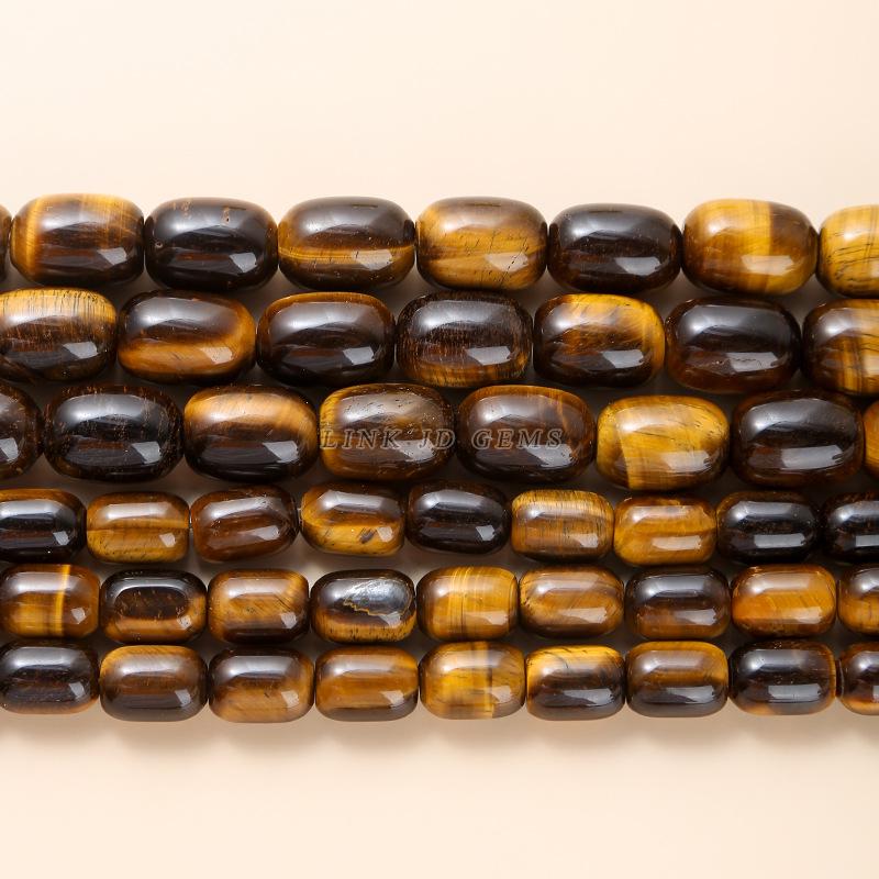 Jinde Jewelry Natural Yellow Tiger Eye Barrel Beads Bracelet DIY Accessory