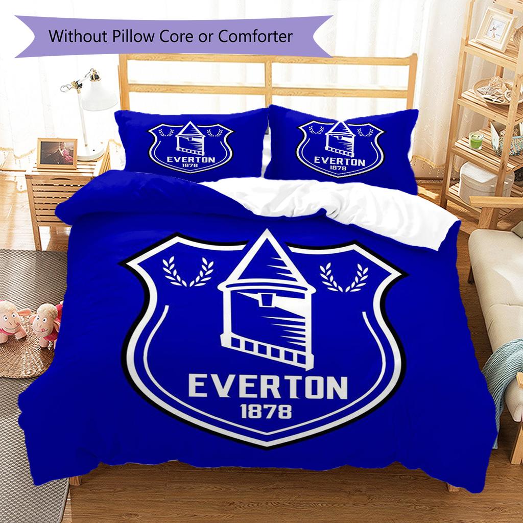 Everton Logo  Pattern Bedding Quilt Set Quilt Cover Pillowcase Home Decoration Birthday Gift (1 * Duvet Cover + 2 * Pillowcase, Without Core)