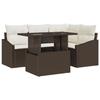 VidaXL Ensemble de 5 Canapés de Jardin avec Coussins Marron Poly Rattan 3348994