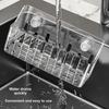 Silicone Suction Cup Sink Shelf Kitchen Water Pool Storage Rack No Drilling Draining Rack Steel Ball Hundred Cloth Storage Basket