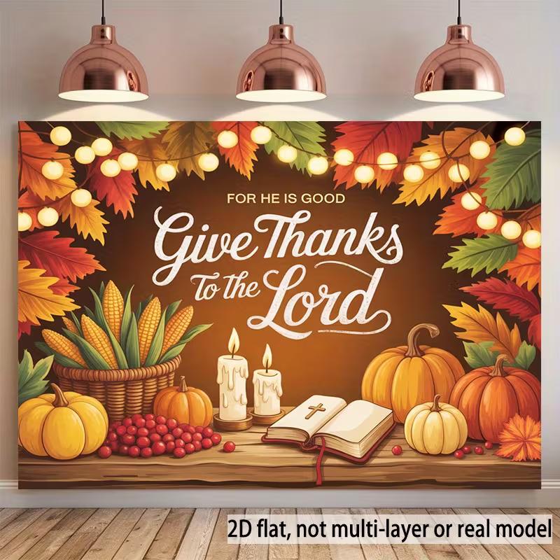 2D Inspirational Christian Thanksgiving Nature Backdrop Cloth