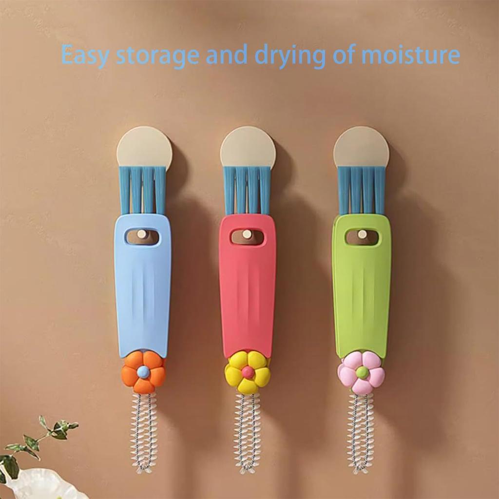 3 In 1 Cup Lid Cleaning Brush, Crevice Cleaner Brush Set for Water Bottle, Multifunctional Portable Straw Cleaner for Cup Lid Gap 3Pack