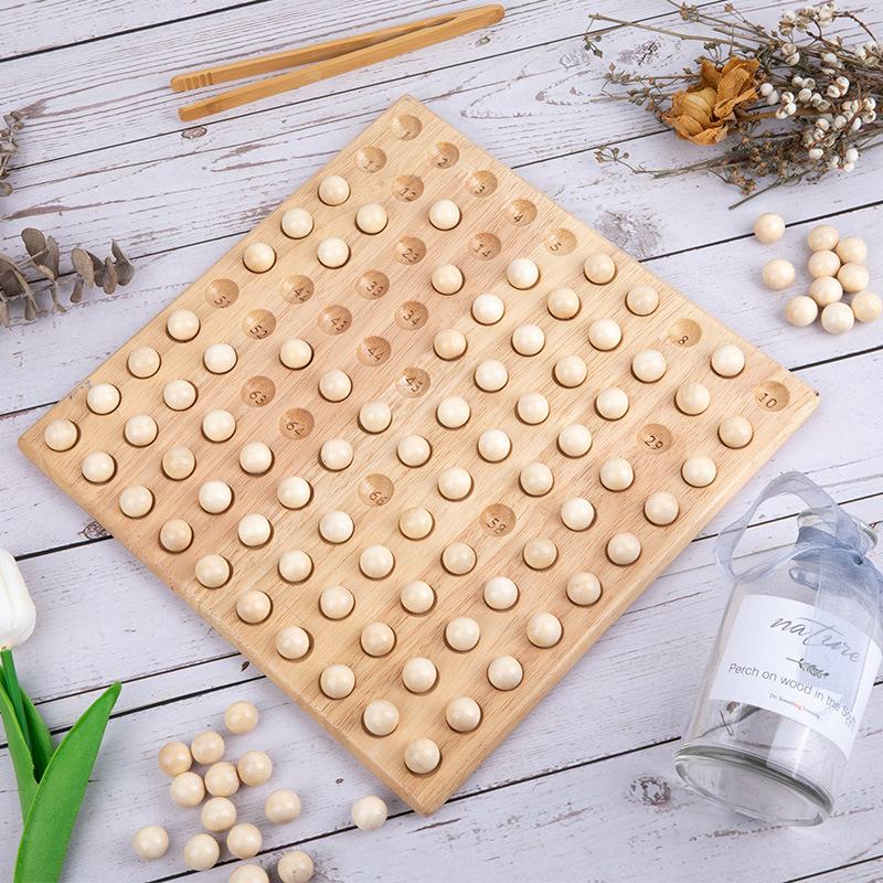 Монтессори 1-100 Счетная доска Деревянные игрушки Цифровой обучающий зажим Настольная — фото 3