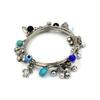 GURJARI JEWELLERS Womens Oxidised 4 Bangles with Turquoise,Evileye,Gungru Beads Charm Bangles Set