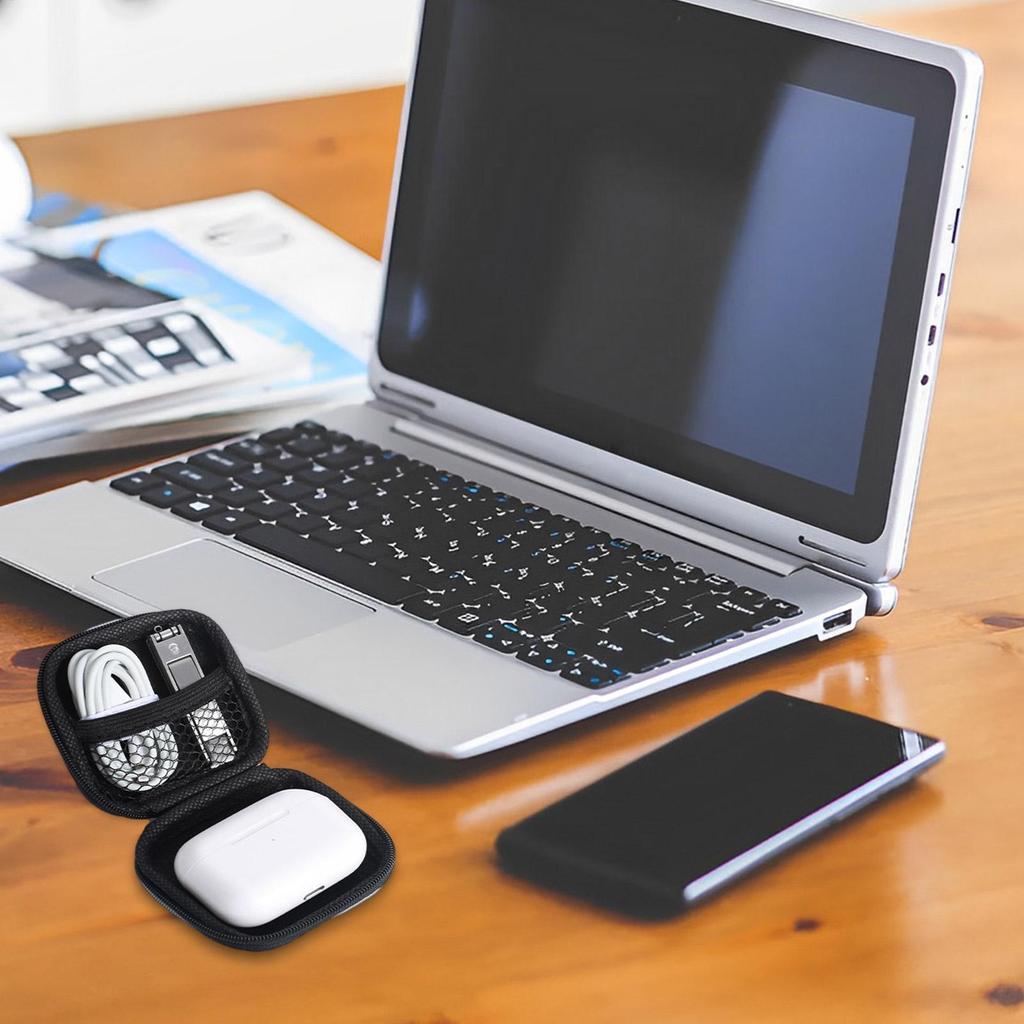 Tragbare Mini-Hartschalen-Aufbewahrungsboxen für digitale Gadgets Tasche Kunstleder Ohrhörer-Ladegerätetui Datenkabel