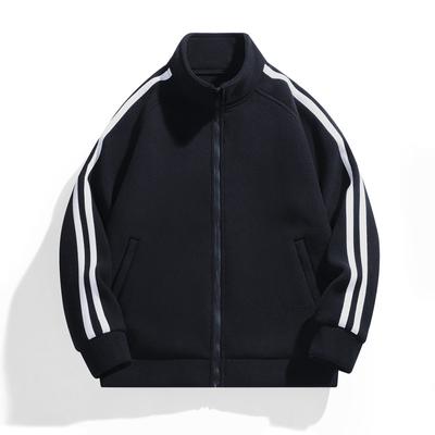 Stand Up Collar Sweatshirt Jacket for Men, Outdoor Single Jacket, Fleece Cardigan Jacket for Men
