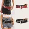 Modern Wide Faux Leather Waist Strap With Alloy Buckle For Casual Clothing