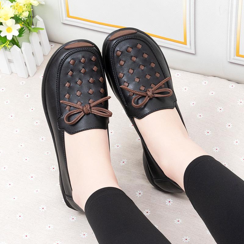 

****** и летние новые старые ******* тканевые туфли женские с**т подошвой для женщин среднего и пожилого возраста нескользящие туфли на плоской подошве Doudou женские б 41 чёрный