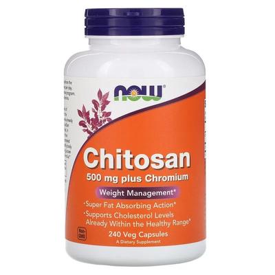 Now Foods Chitosan Plus Chrom 500mg pflanzliche Kapseln 240 Tabletten, 240 Tabletten, 1 Einheit