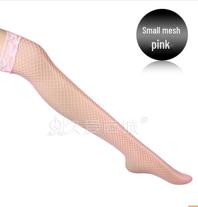 

Элегантные чулки длиной до колена из черного и белого шелка с бантами, соблазнительной сеткой и сентиментальным дизайном Hollow Temptation No. 8 Pink розовый