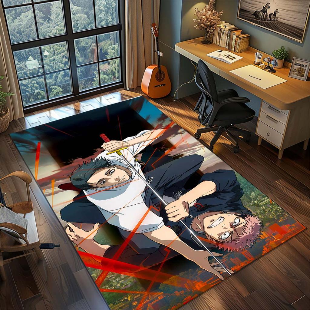 Jujutsu Kaisen Dywanik do Anime Dywan Duży Dywan Nieślizgający się Zmywalna Mata Podłogowa Pokój Gracza Sypialnia Wystrój Domu -QJY